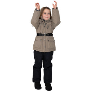 VER de TERRE Arktisk pige vinterjakke med bælte og pels Jakke med pels 912 Caramel