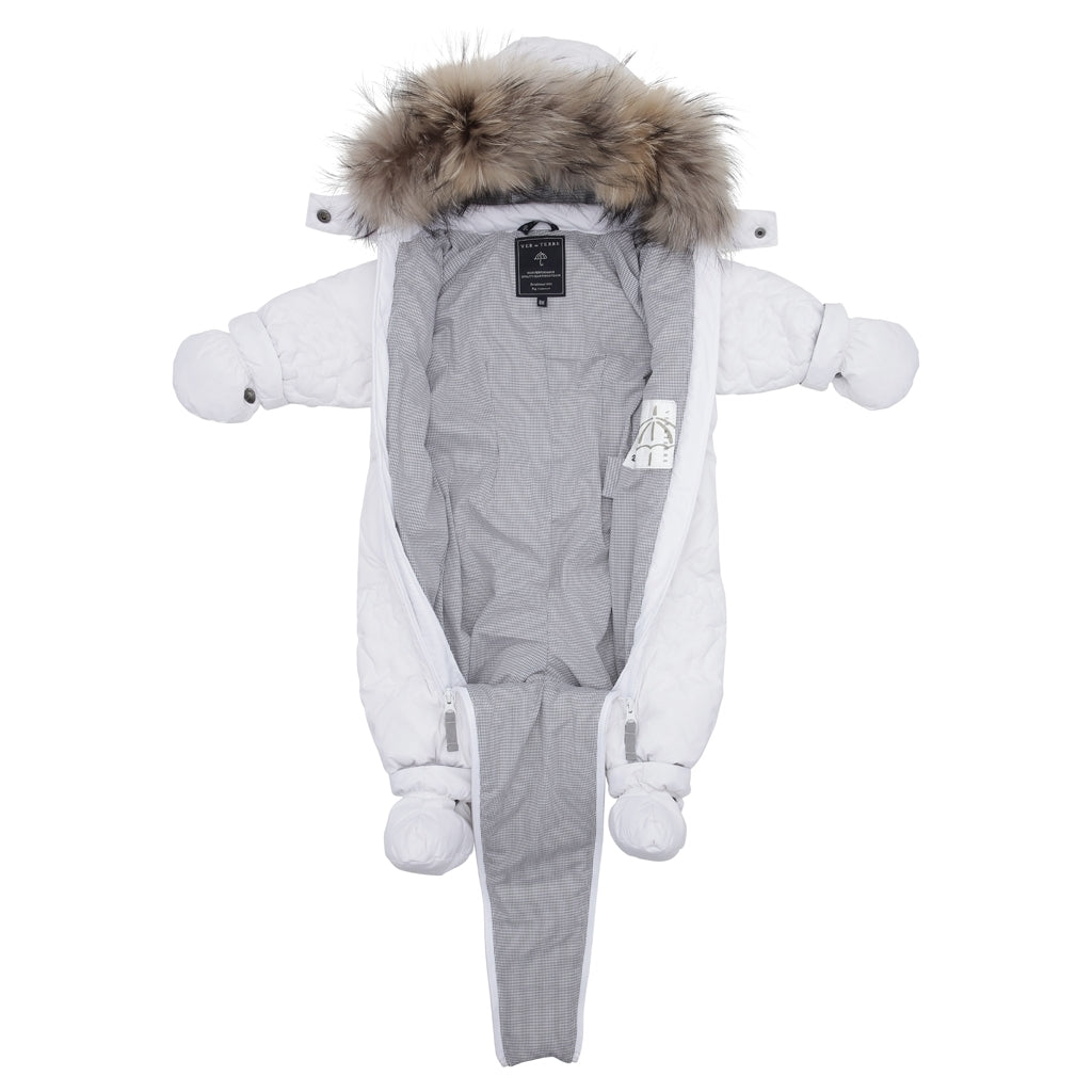 VER de TERRE Baby dunflyverdragt med pels Dunflyverdragt med pels 002 Snow