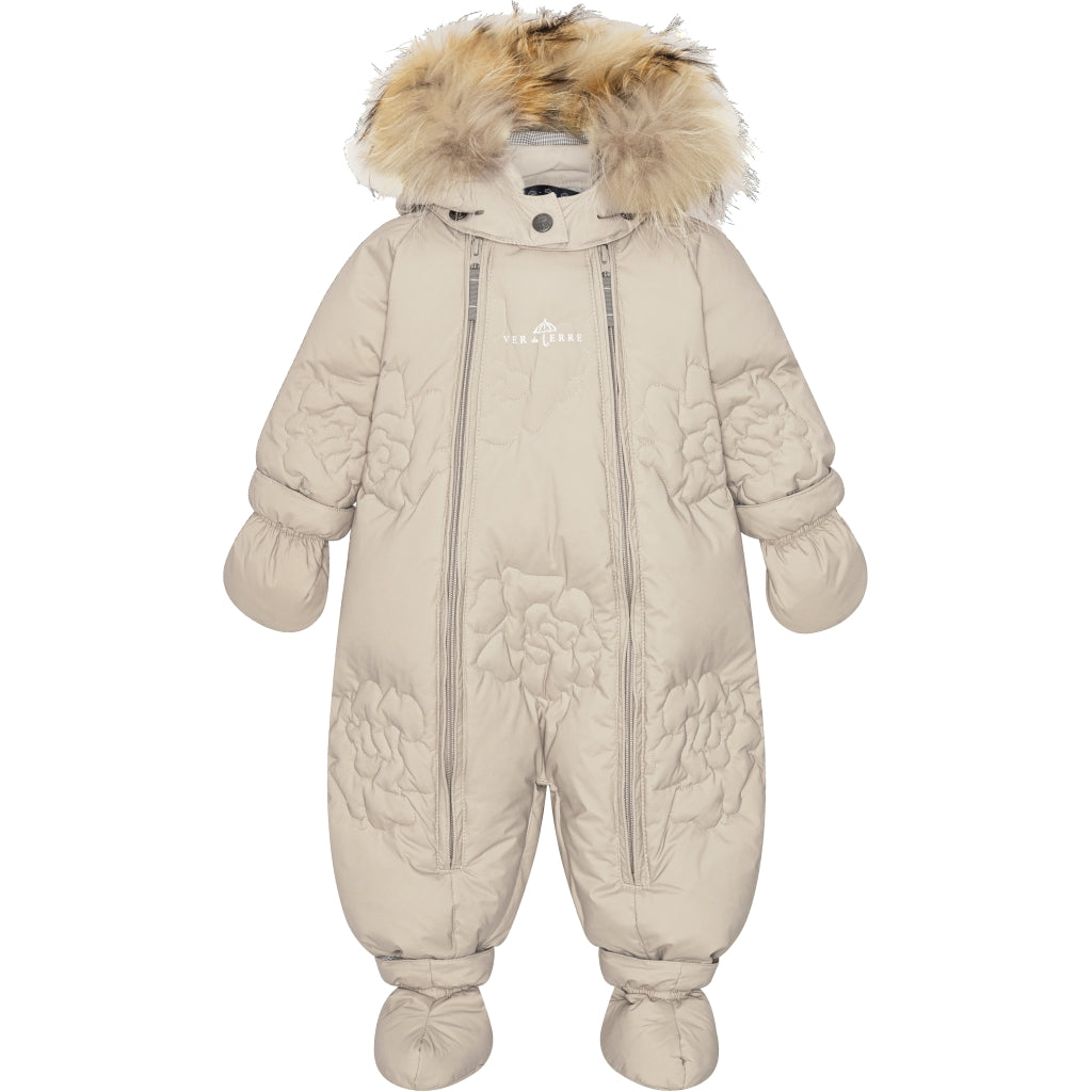 VER de TERRE Baby rose dunflyverdragt med pels Dunflyverdragt med pels 981 Oat