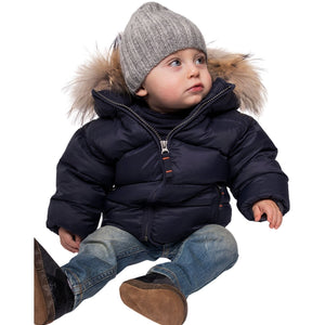 VER de TERRE Baby dunjakke med pels Dunjakke med pels 600 Navy