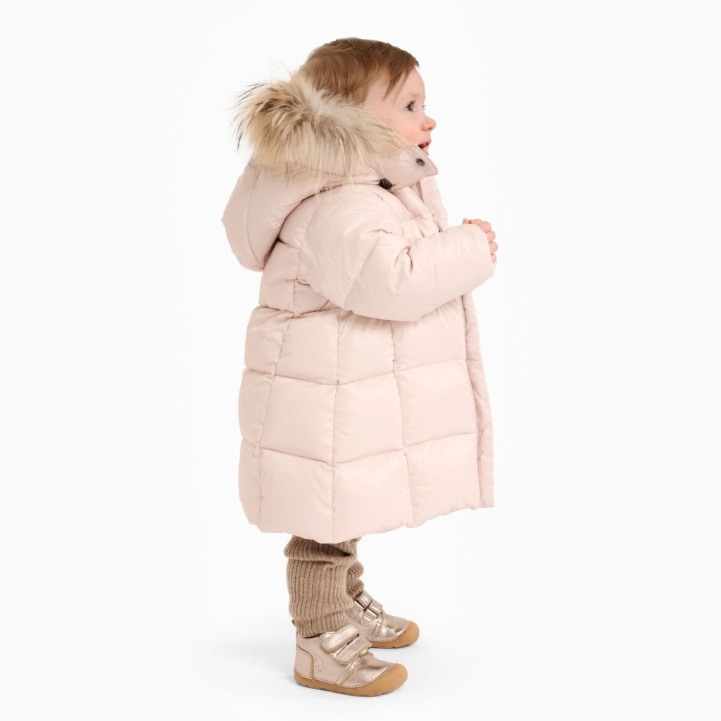 VER de TERRE Babypige dunfrakke med pels Dunfrakke med pels 405 Rose powder