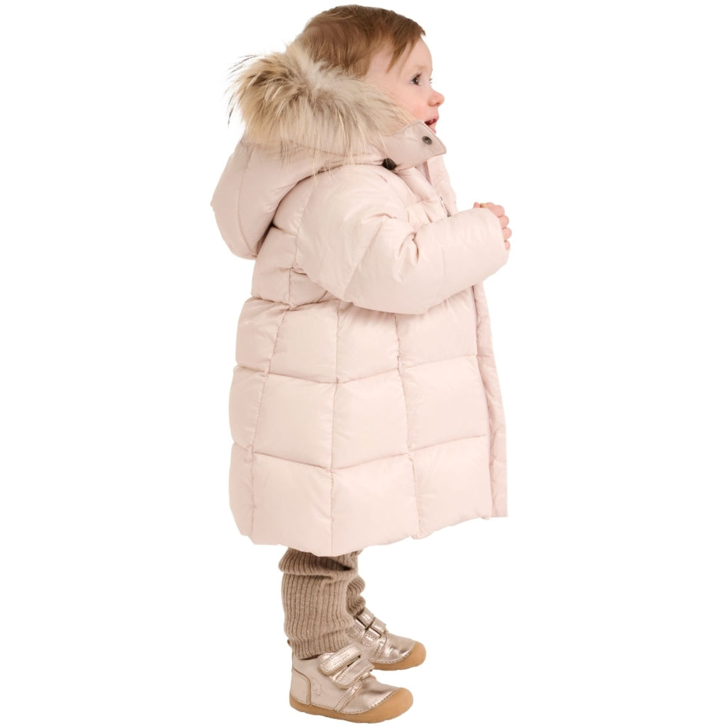 VER de TERRE Babypige dunfrakke med pels Dunfrakke med pels 405 Rose powder