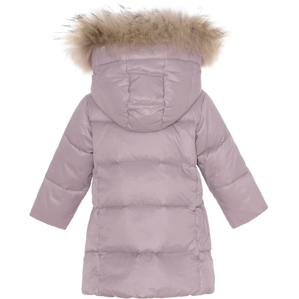 VER de TERRE Babypige dunfrakke med pels Jakke 561 Heather