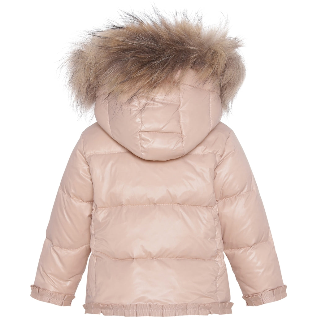 VER de TERRE Babypige dunjakke med pels Dunjakke med pels 415 Mahogany rose