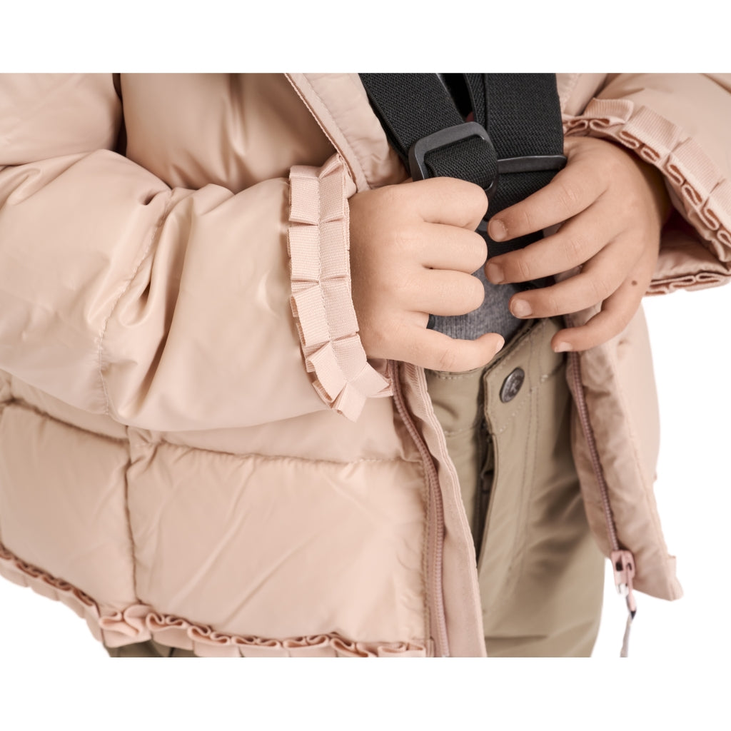 VER de TERRE Babypige dunjakke med pels Dunjakke med pels 415 Mahogany rose