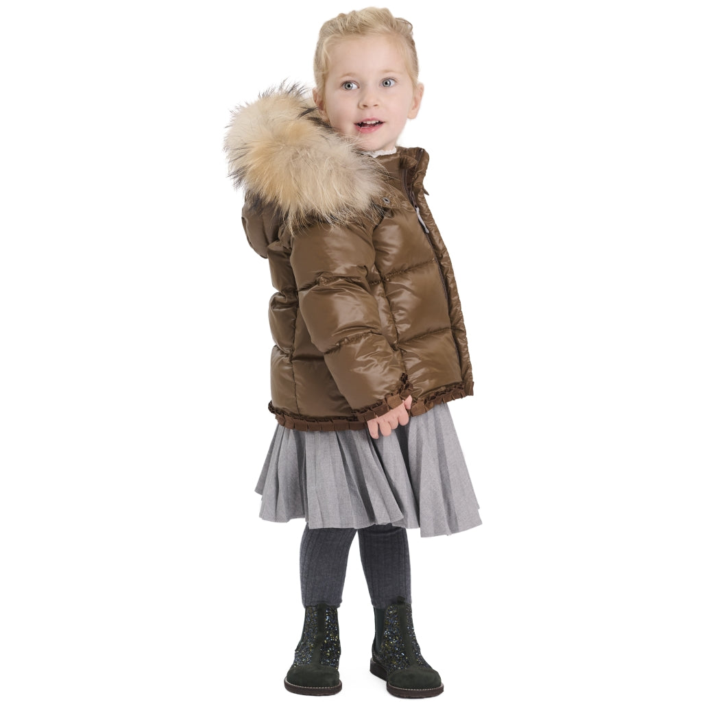 VER de TERRE Babypige dunjakke med pels Dunjakke med pels 903 Kangaroo