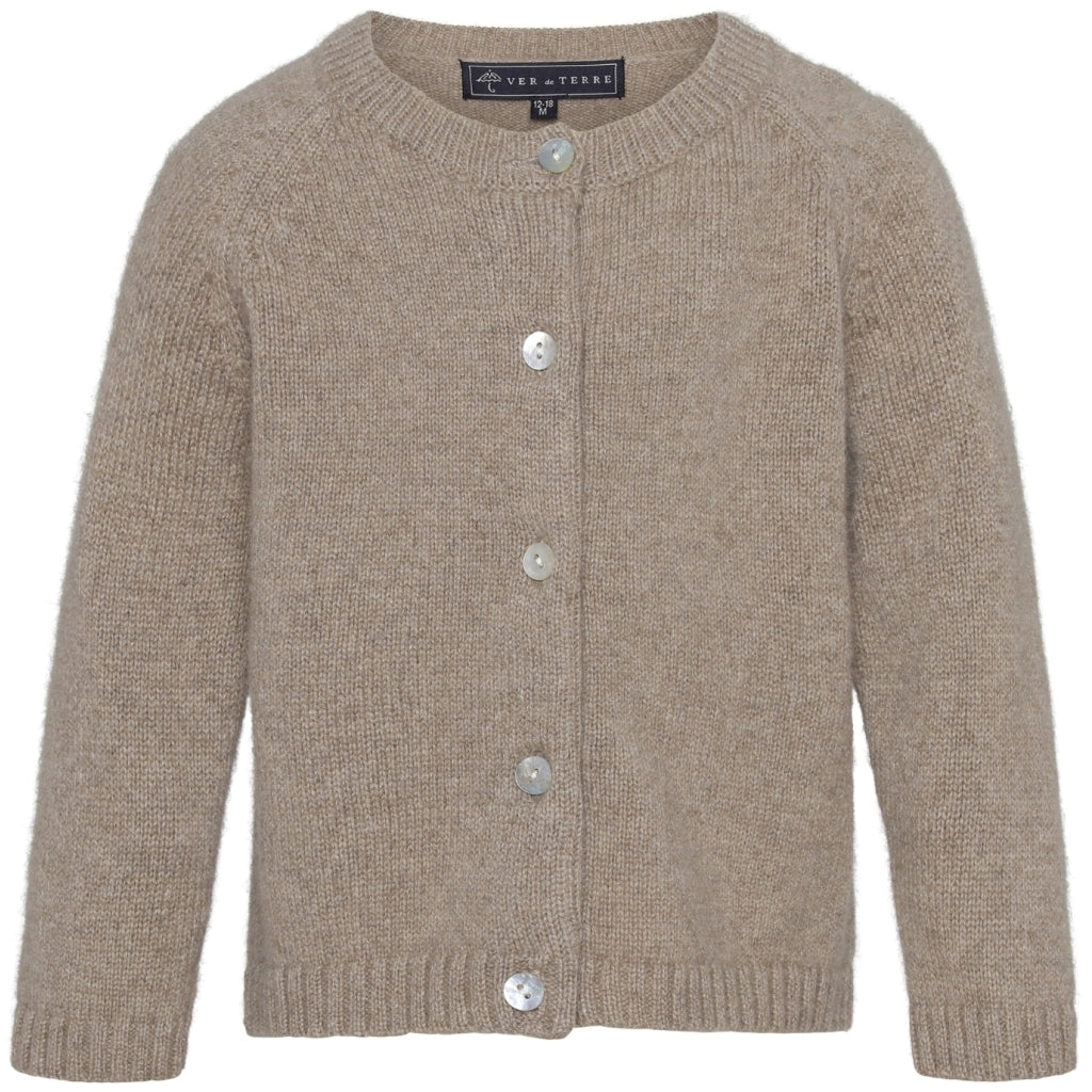 VER de TERRE Cashmere baby cardigan Cashmere 918 Bear mélange