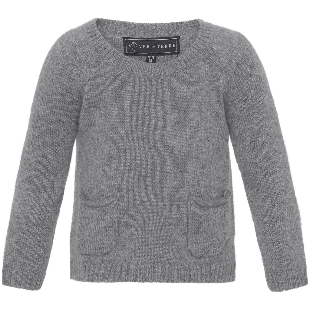 VER de TERRE Cashmere baby sweater Cashmere 060 Grey mélange