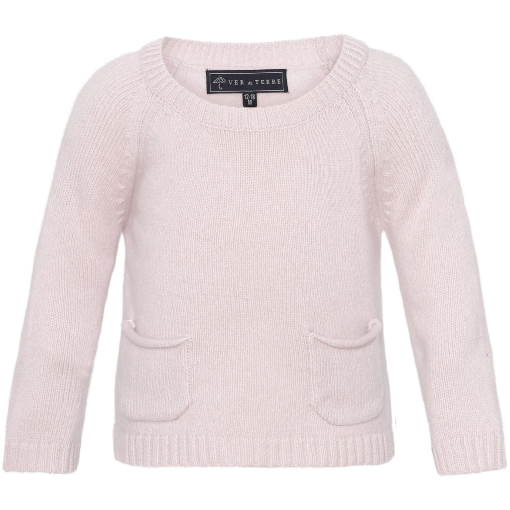 VER de TERRE Cashmere baby sweater Cashmere 405 Rose powder