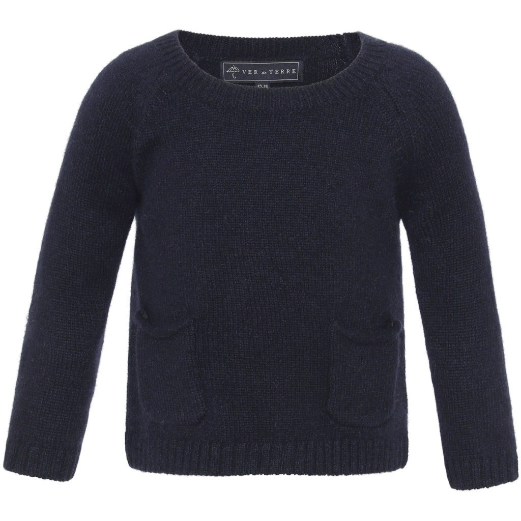 VER de TERRE Cashmere baby sweater Cashmere 600 Navy