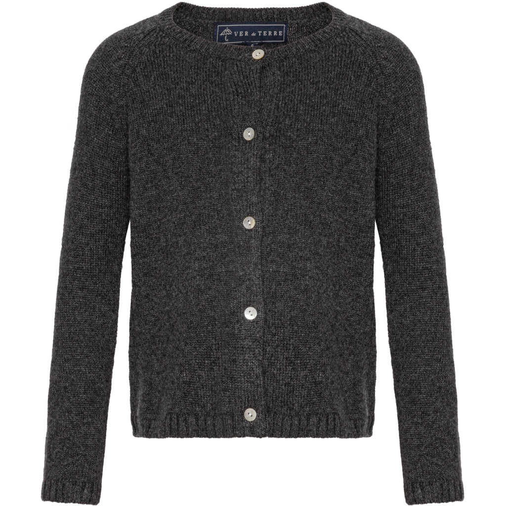 VER de TERRE Cashmere cardigan Cardigan 088 Charcoal mélange