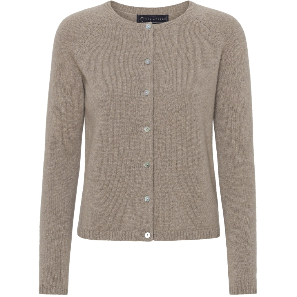 VER de TERRE Cashmere dame cardigan Cashmere 918 Bear mélange