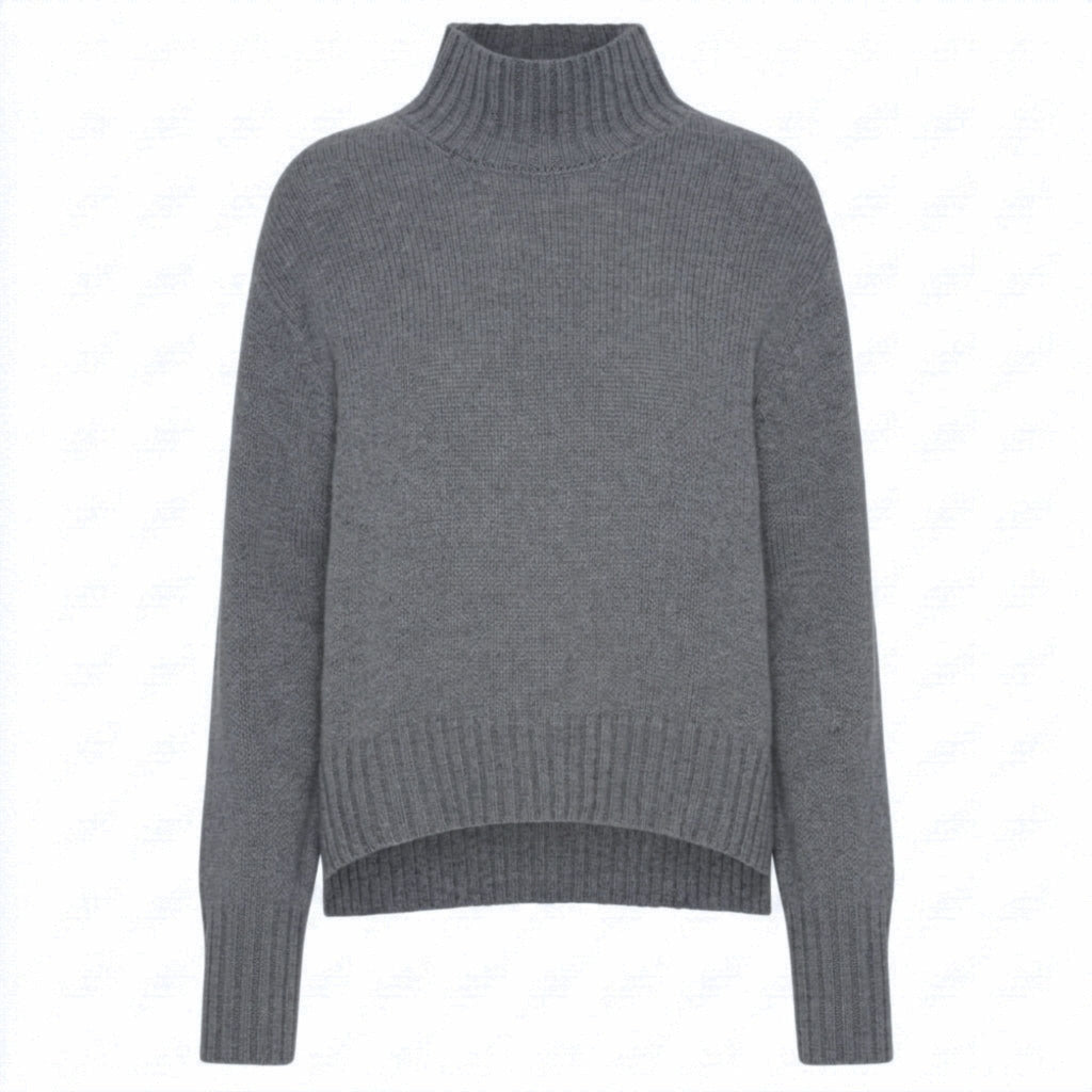 VER de TERRE Cashmere dame turtleneck sweater Sweater 060 Grey mélange