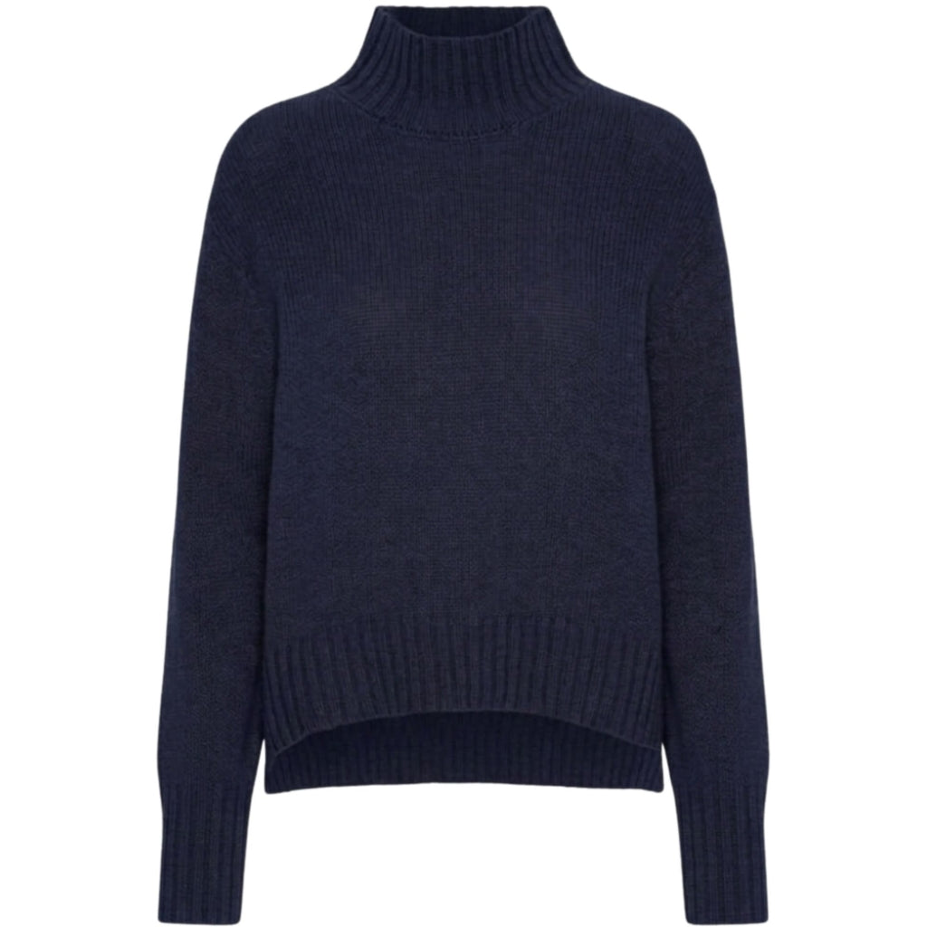 VER de TERRE Cashmere dame turtleneck sweater Sweater 600 Navy