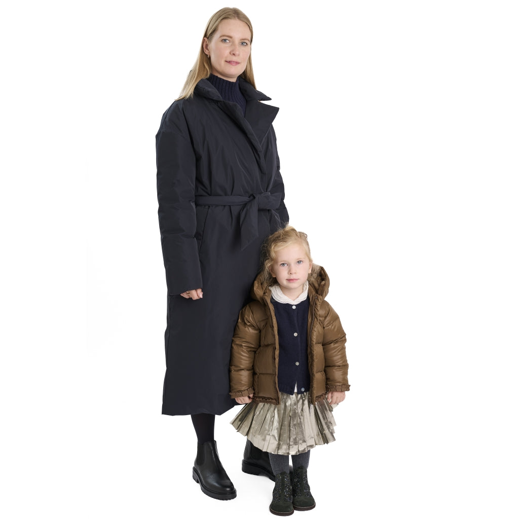 VER de TERRE Dame dunfrakke med bælte Frakke 600 Navy