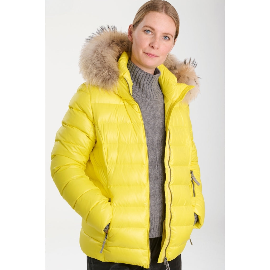 VER de TERRE Dame dunjakke med pels Dunjakke med pels 100 Yellow