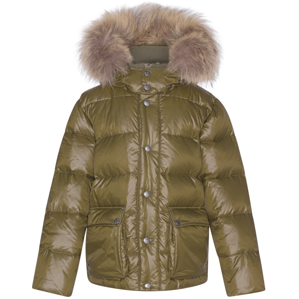 VER de TERRE Dunjakke med lommer m/pels Dunjakke med pels 871 Dark olive