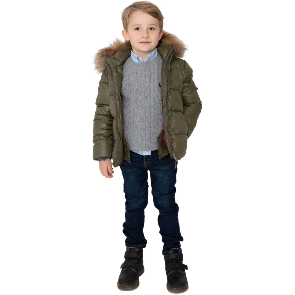 VER de TERRE Dunjakke med pels Dunjakke med pels 867 Dark moss