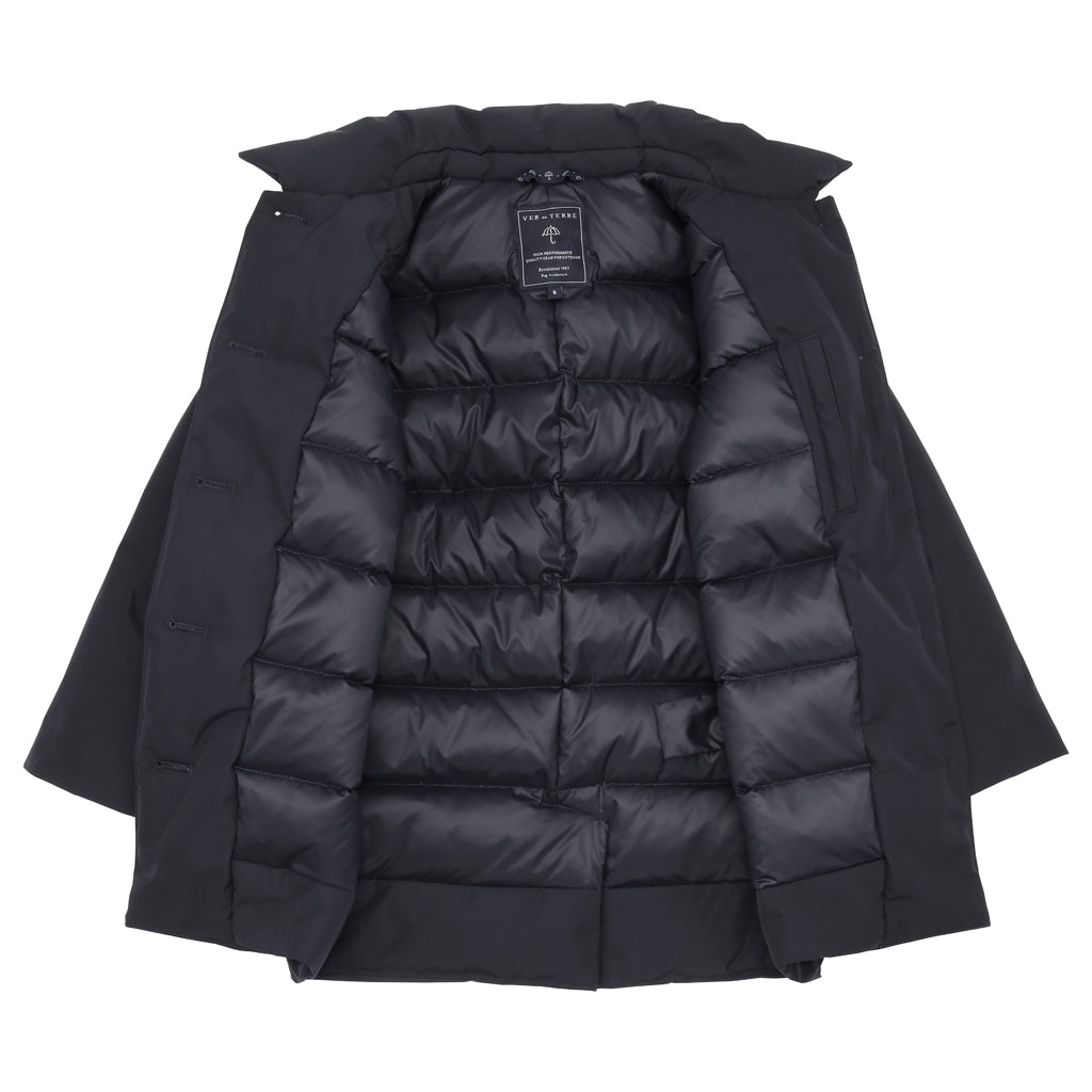 VER de TERRE Pige dunfrakke med pels Dunfrakke 600 Navy