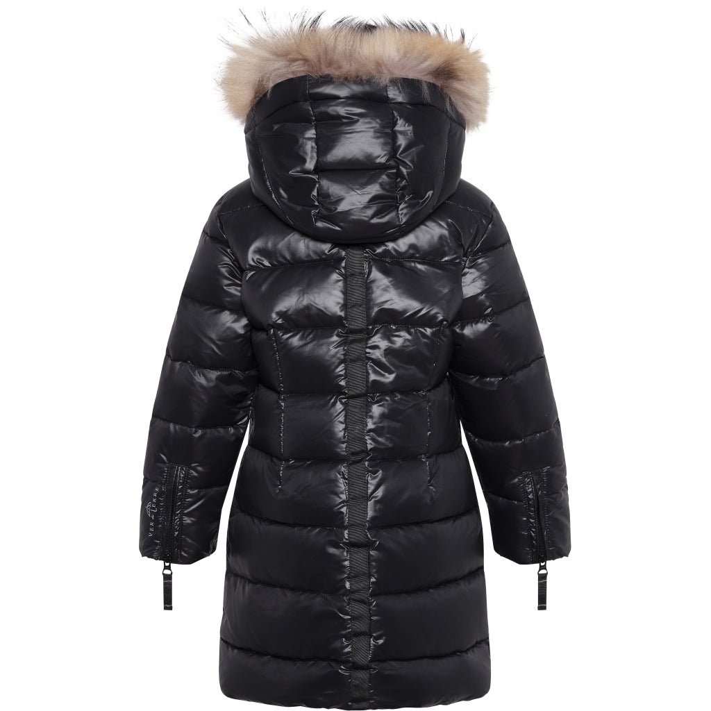 VER de TERRE Pige dunfrakke med pels Dunfrakke med pels 099 Black