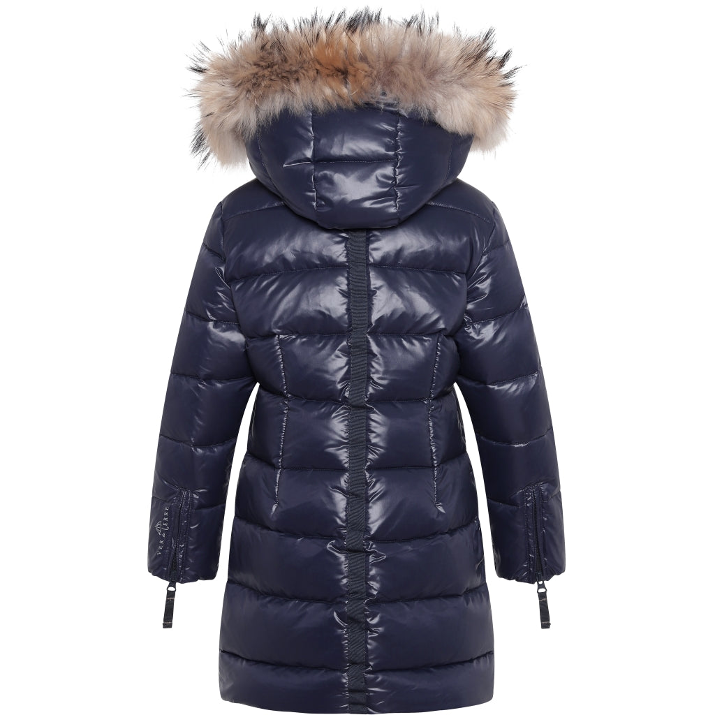 VER de TERRE Pige dunfrakke med pels Dunfrakke med pels 600 Navy