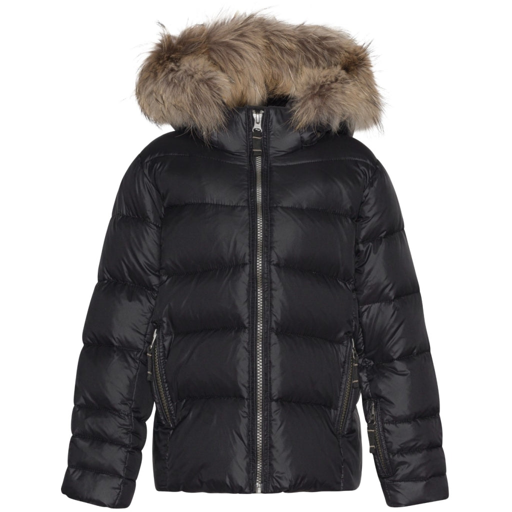 VER de TERRE Pige dunjakke med pels Jakke 099 Black