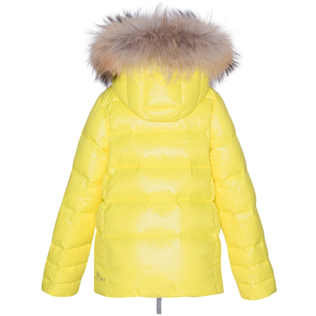 VER de TERRE Pige dunjakke med pels Jakke 100 Yellow