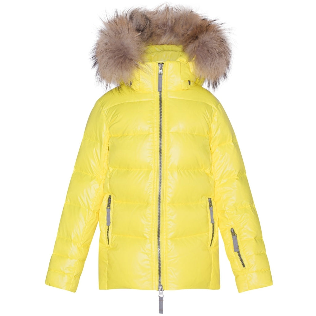VER de TERRE Pige dunjakke med pels Jakke 100 Yellow