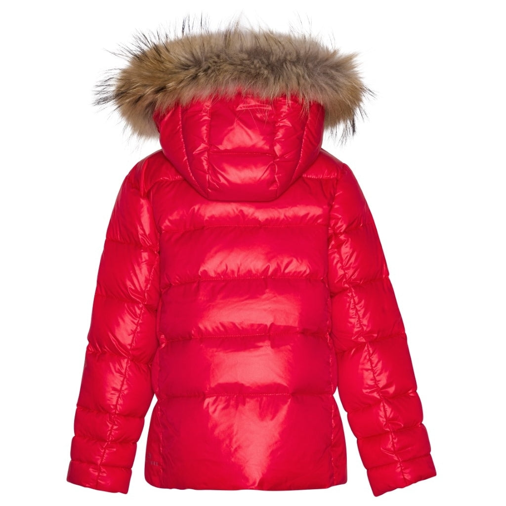 VER de TERRE Pige dunjakke med pels Jakke 305 Cranberry