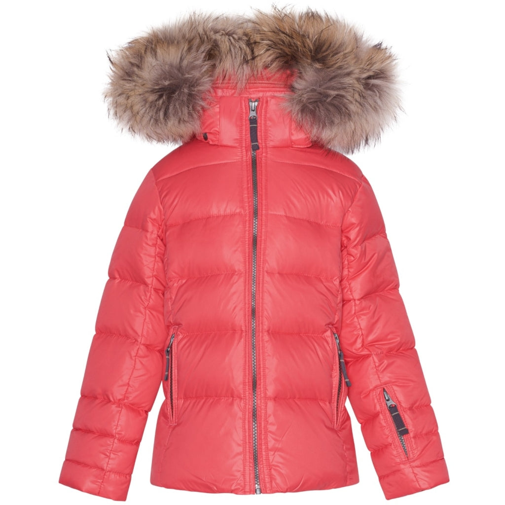 VER de TERRE Pige dunjakke med pels Jakke 430 Flamingo