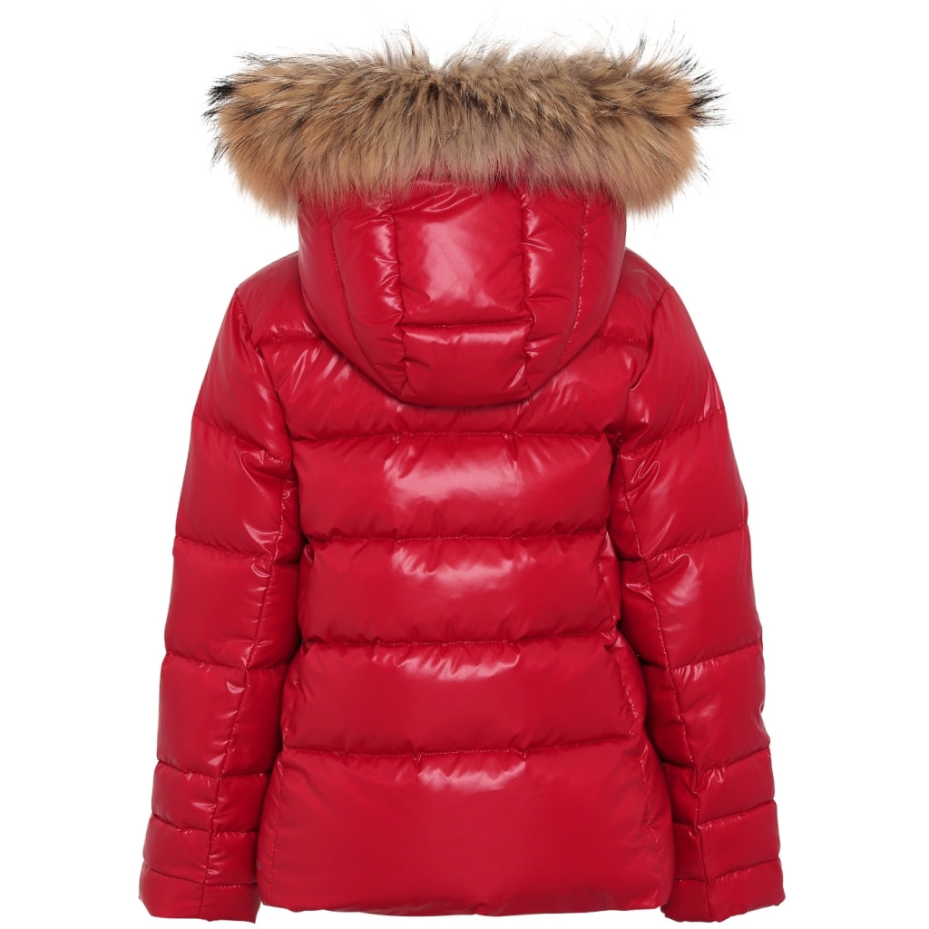 VER de TERRE Pige dunjakke med pels Jakke 515 Beet/caramel