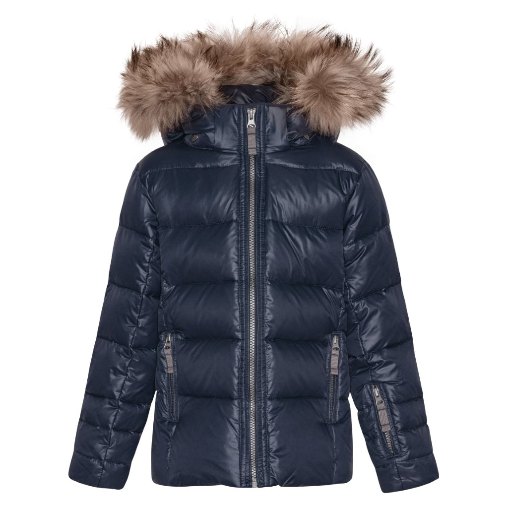 VER de TERRE Pige dunjakke med pels Jakke 600 Navy