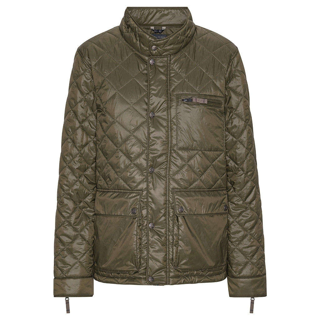 Quilted men's jacket Dark olive
