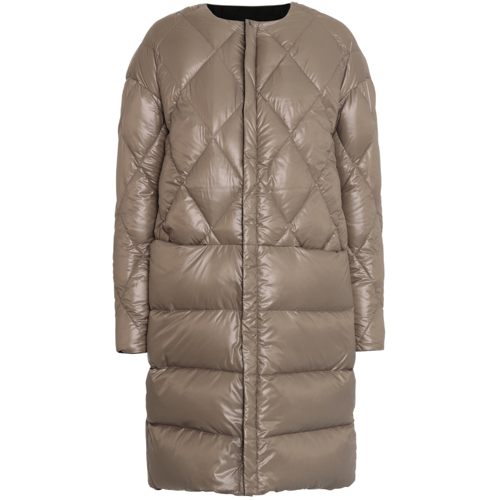 VER de TERRE Quiltet vendbar dame dunfrakke Frakke 913 Black/caramel