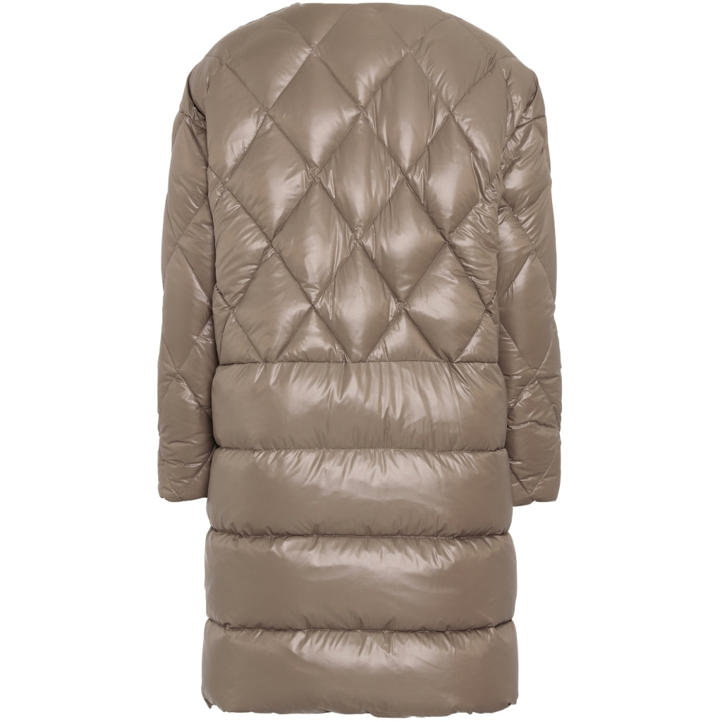 VER de TERRE Quiltet vendbar dame dunfrakke Frakke 913 Black/caramel