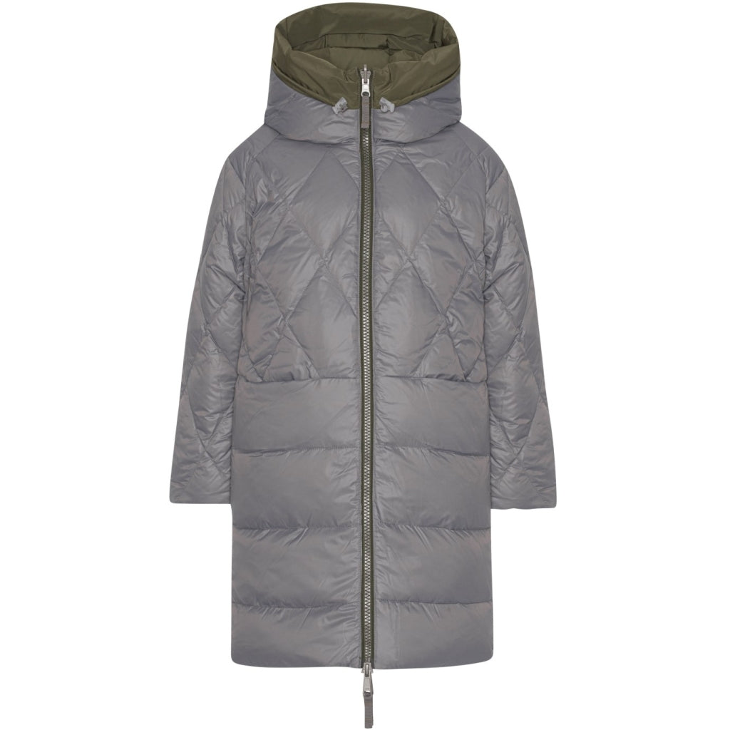 VER de TERRE Quiltet vendbar pige dunfrakke Frakke 866 Dark moss/grey