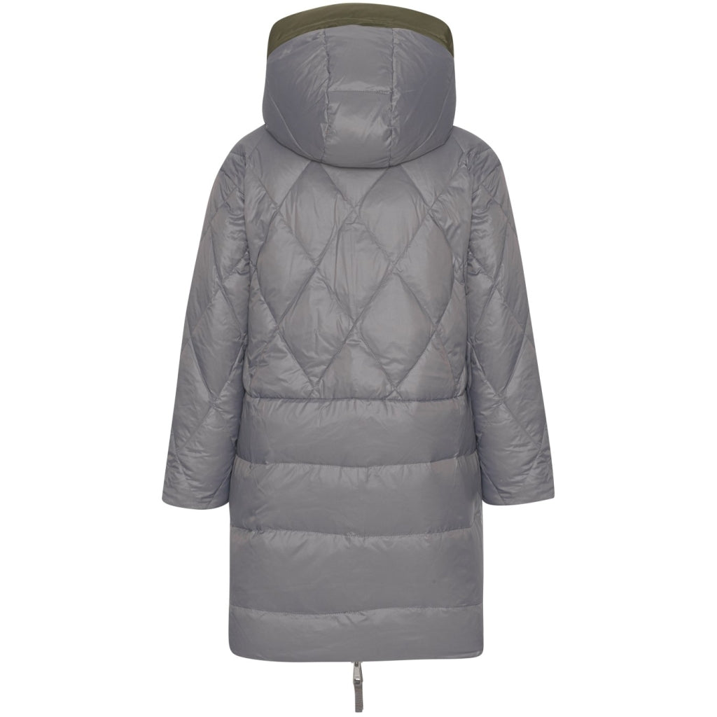 VER de TERRE Quiltet vendbar pige dunfrakke Frakke 866 Dark moss/grey
