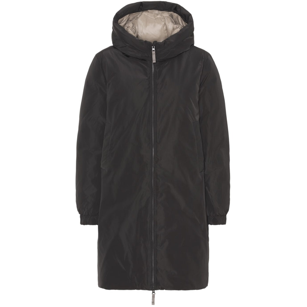 VER de TERRE Womans parka coat Frakke 913 Black/caramel