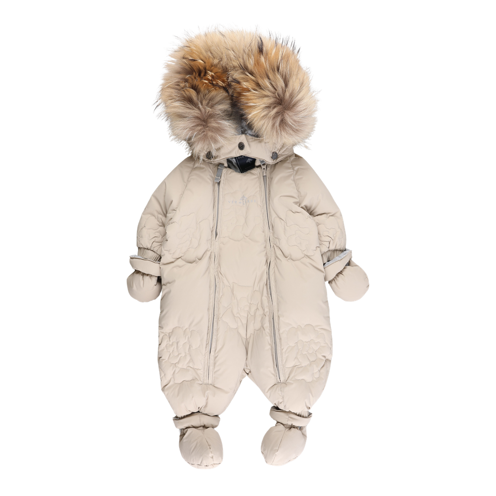 RE-LOVE Baby Rose Down Suit with Fur - Oat