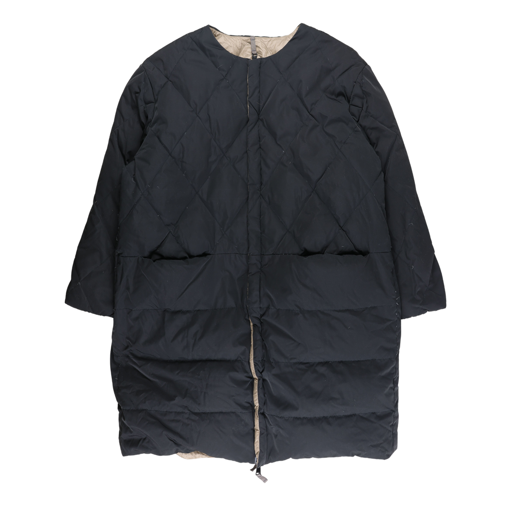 RE-LOVE Quiltet vendbar dame dunfrakke - Dark moss/grey
