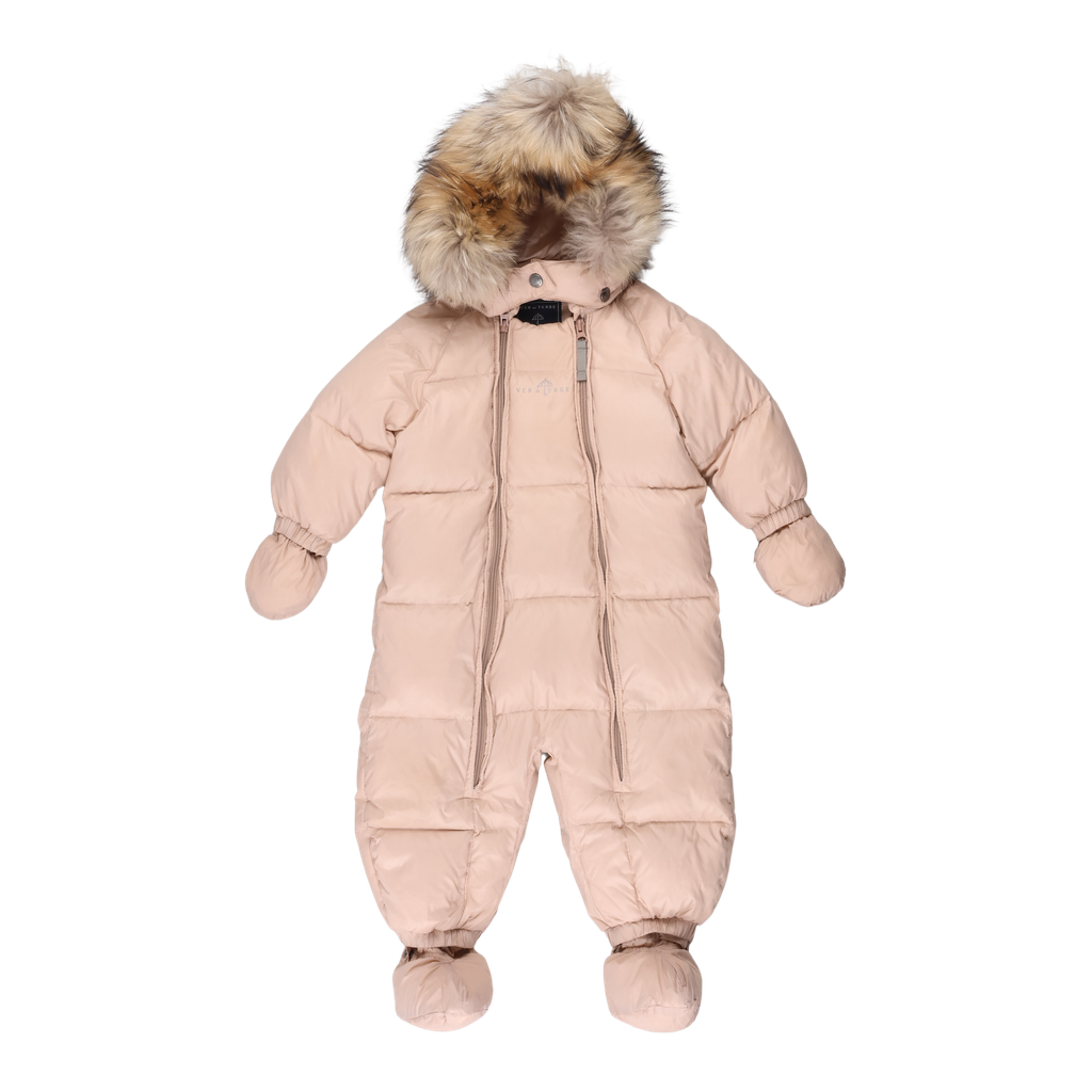 RE-LOVE Baby dunflyverdragt med pels - Rose powder