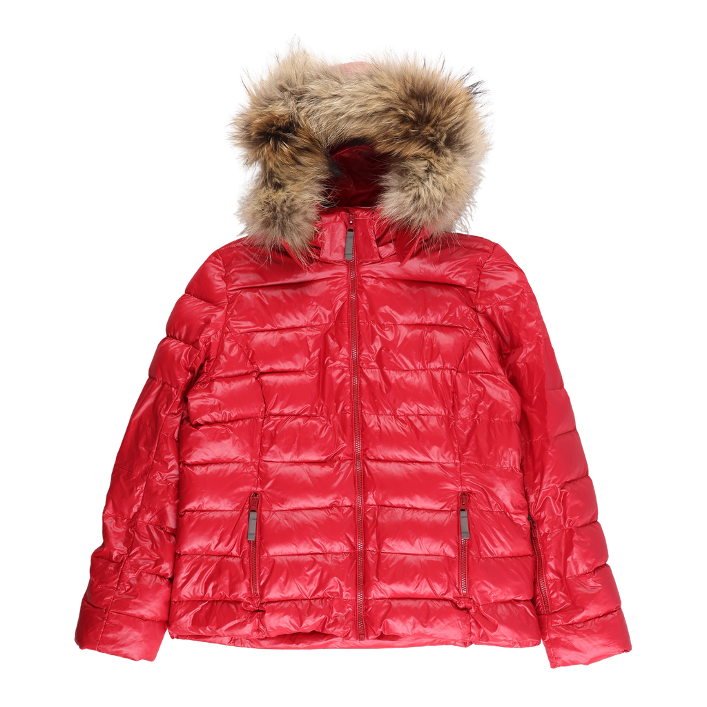 RE-LOVE Dame dunjakke med pels - Black