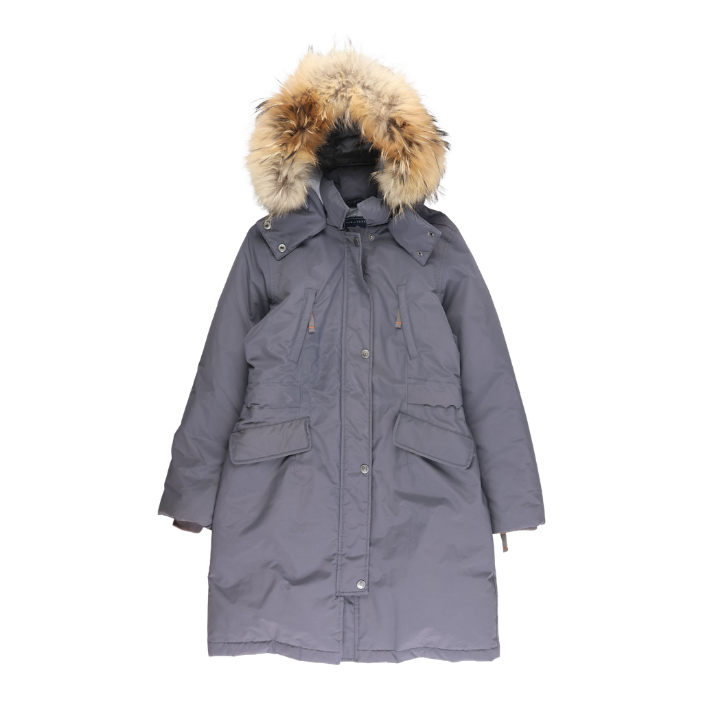 RE-LOVE Arktisk pige vinterfrakke med pels - Navy