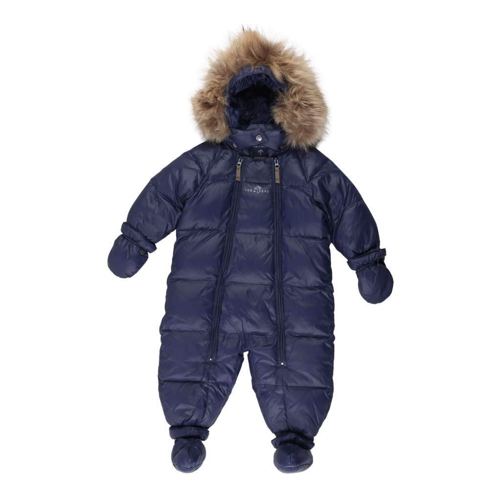 RE-LOVE Baby dunflyverdragt med pels - Navy