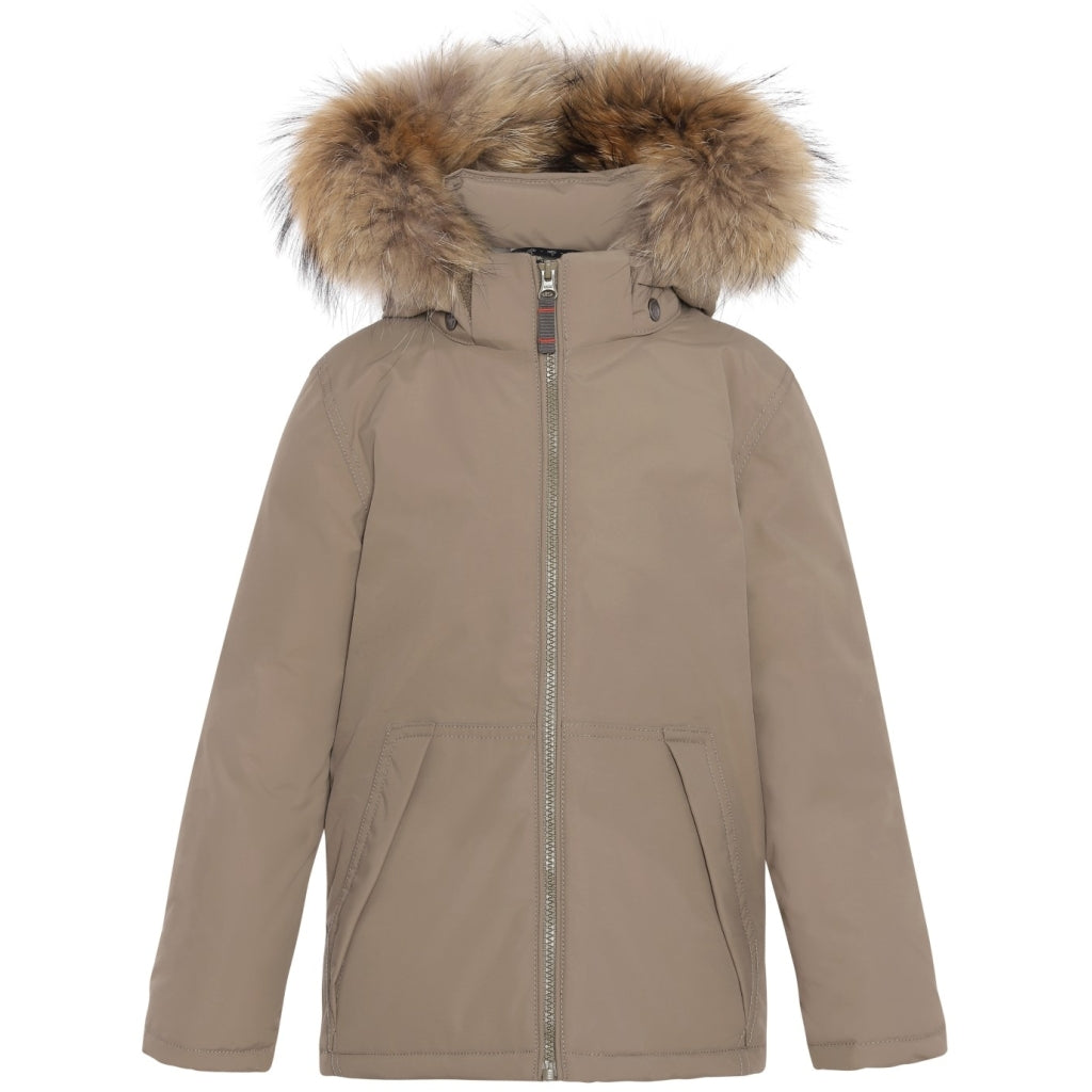 VER de TERRE Arctic åben anorak med pels Jakke 911 Caramel/grey