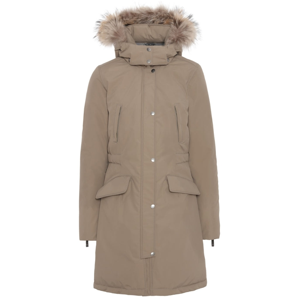VER de TERRE Arktisk dame vinterfrakke med pels Frakke 912 Caramel