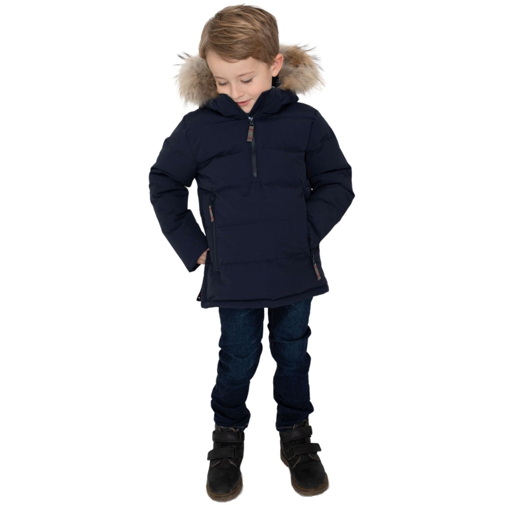 VER de TERRE Arktisk dunanorak med pels Anorak 608 Navy/beet