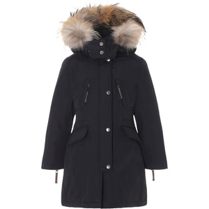 VER de TERRE Arktisk pige vinterfrakke med pels Frakke 099 Black