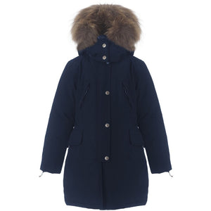VER de TERRE Arktisk pige vinterfrakke med pels Frakke 600 Navy