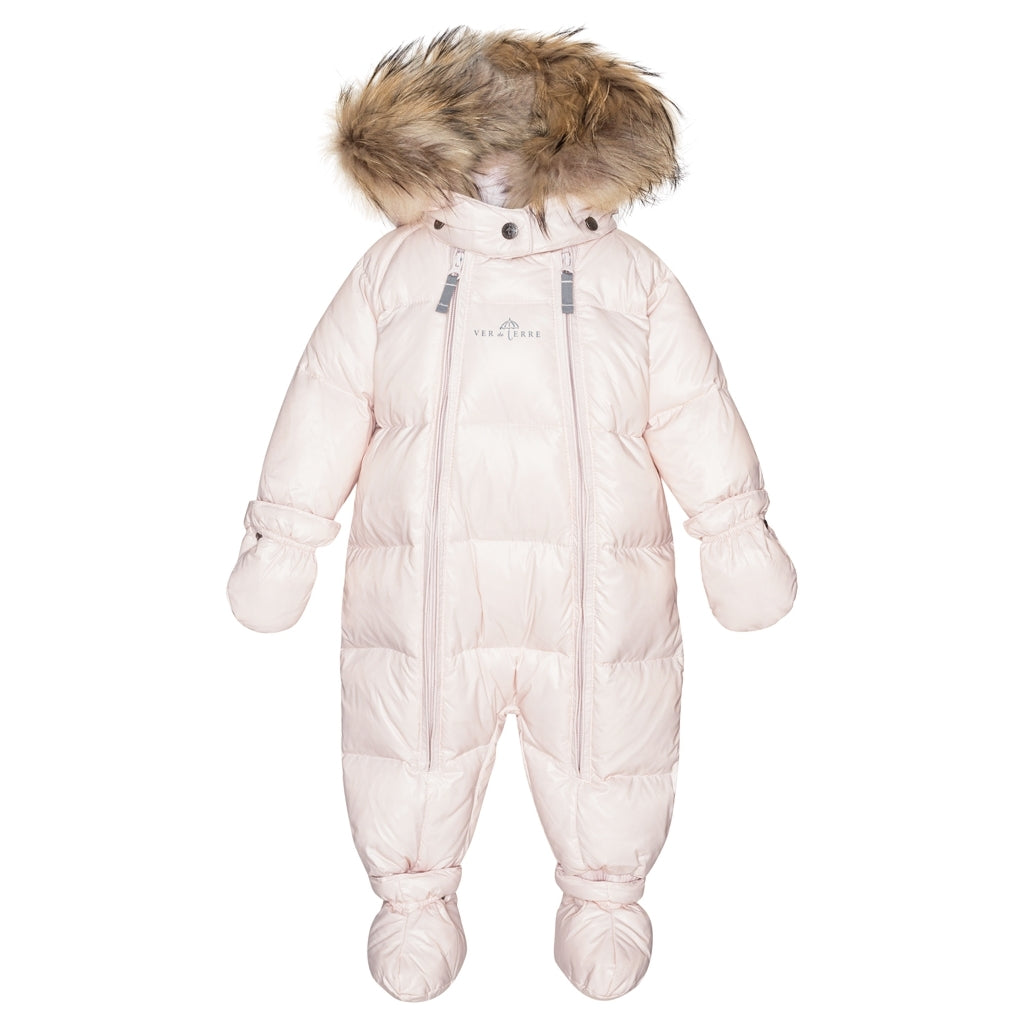 VER de TERRE Baby dunflyverdragt med pels Flyverdragt 405 Rose powder
